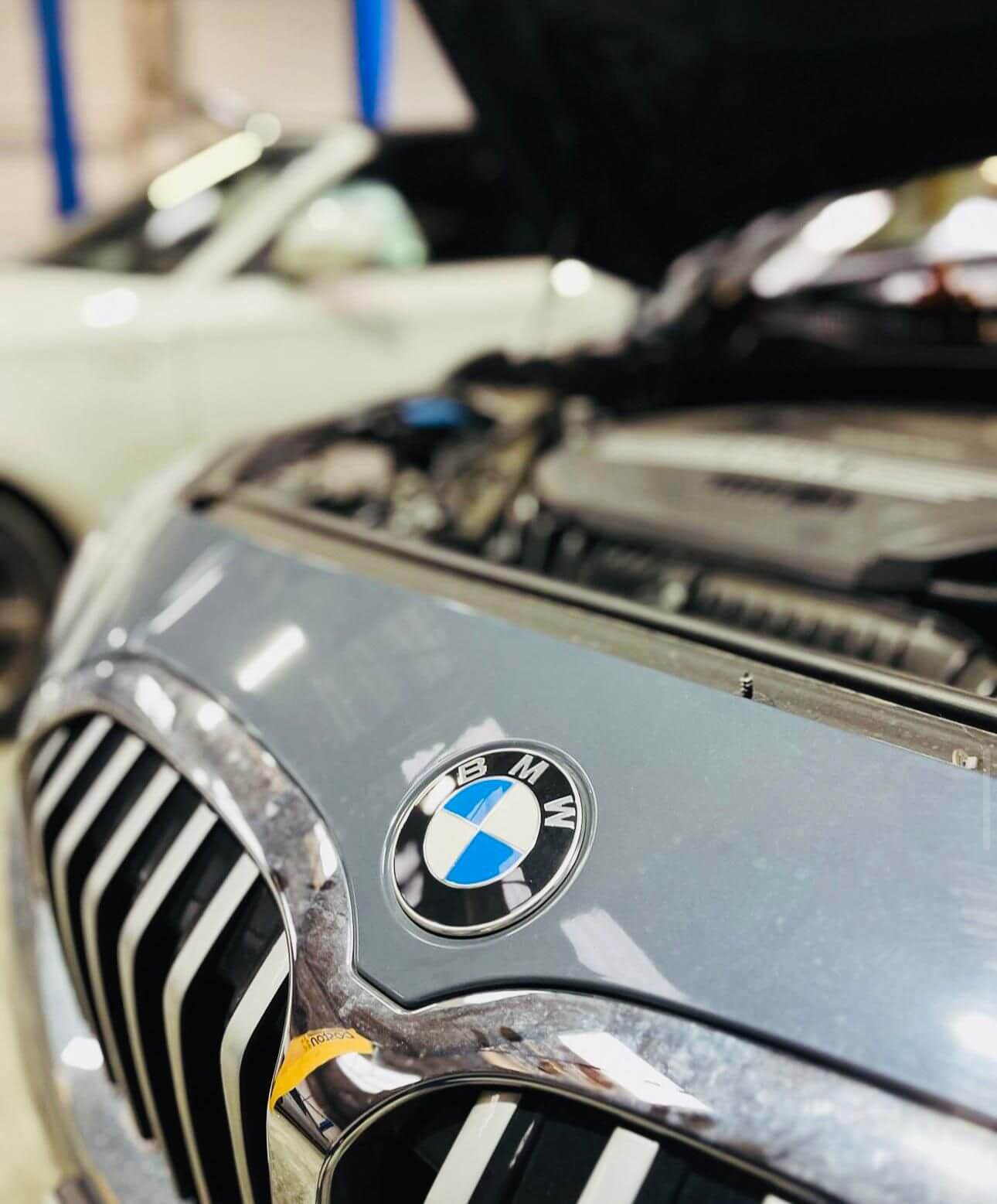 Front-end view of a BMW performance car